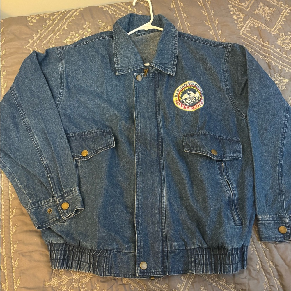 Vintage Korean veteran Denim Jacket with Patch